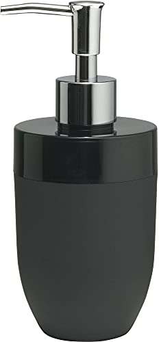 Sealskin Bloom Soap Dispenser, ABS, Black, 8.7 x 17.9 x 7.7 cm