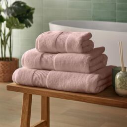 Silentnight Luxury Cotton Bath Sheet - Luxuriously Soft & Super Absorbent Deep Pile Towel - 100% Cotton BCI - Textured Waffle Border Bath Sheet - 160 x 90cm - Machine Washable, Pink