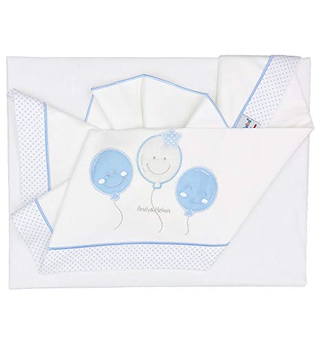 ANDY & HELEN 2/400D27Maxi_P Cot Bed Sheets Maxi, Sky, Full, 3 Units