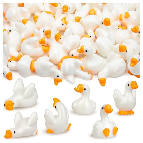 LHSYFBZ 36pcs Mini Resin Goose Figurines, Tiny Animal Figurine Bulk - Small Desk Goose Decor for Garden Lawn Yard Micro Landscape Aquarium Potted Ornament DIY Craft