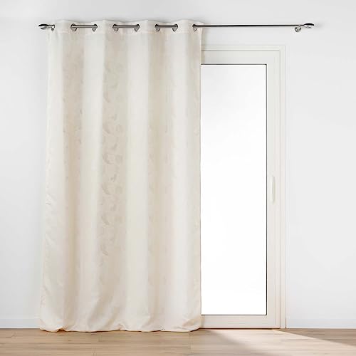 Douceur d'Intérieur, Inaya Curtain with Eyelets (140 x 260 cm) Natural Jacquard