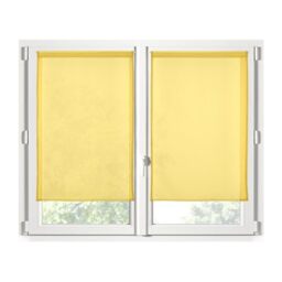 STOF - Pair of Half Curtains - Size 70 x 200 cm - 100% Polyester - Colour Yellow - Monna Model - Glazed - Privacy and Transparency - Plain