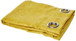 Homea Polyester Eyelet Curtains, polyester, yellow, 240x140 cm