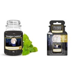 Yankee Candle Scented Candle - Midsummer's Night Large Jar Candle - Long Burning Candles: up to 150 Hours & 1220877E Car Jar Ultimate Air Freshener, Midsummer’s Night, Clear White