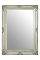Premier Housewares Wall Mirror/Mirrors For Garden/Bathroom/Living Room Antique Effect Rectangular Frame/Silver Finish Wall Mounted Mirrors W83 X D5 X H113cm.