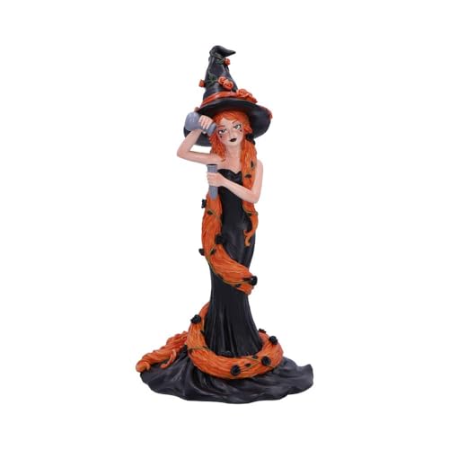 Nemesis Now Cinnamon Sugar and Spice Figurine 23.5cm, Expertly Hand-Painted - Resin, Black/Orange, Cinnamon-Inspired Red Haired Witch Ornament, Long Red-Haired Witch Figurine, Cast in the Finest Resin