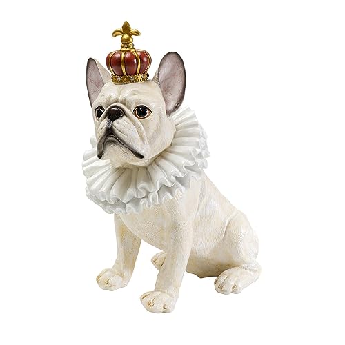 Kare Design Deco Figurine King Dog White, White, Modern, Each Piece Unique, Handpainted, Animal Statue, Gift Idea, Decorative Home Accessories, Home Decor for Living Room, 33x26x16 cm (H/W/D)