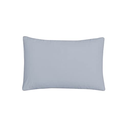Sleepdown Pillow cases 100% Pure Cotton Pack of Two Housewife Luxury Soft Cosy Pillow Cover Set - Grey - 48 x 74 cm, (5056557501090)