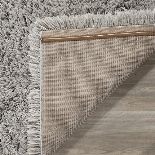 Safavieh Shag Rug for Living Room, Dining Room, Bedroom - Polar Shag Collection, Short Pile, in Silver, 91 X 152 cm