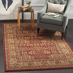 Safavieh Traditional Rug for Living Room, Dining Room, Bedroom - Mahal Collection, Short Pile, in Red and Natural, 67 X 244 cm