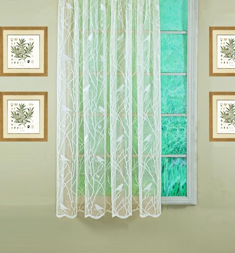 "Today's Curtain, Songbird Semi-Sheer Lace Panel 63"", Ivory, 56"" W x 63"" L"