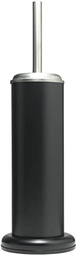 Sealskin Acero Toilet Brush and Holder, Stainless Steel, Black, 12.6 x 12.6 x 41 cm