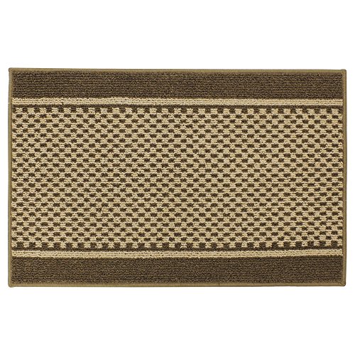 JVL Bologna Latex Backed machine Washable Entrance Door Mat, Brown, Beige, Polypropylene/ Latex, Brown/Beige,, 57 x 90 x 1.2 cm