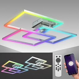 B.K.Licht Smart LED Ceiling Light, WiFi, App, Remote or Voice Control, dimmable, CCT Cold Neutral Warm White Light or Coloured RGB Light, iOS & Android