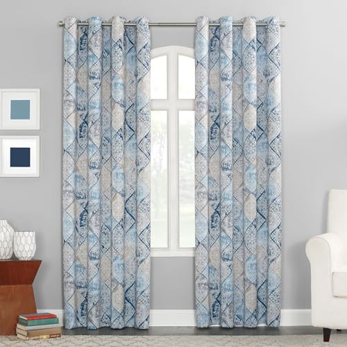 "Sun Zero Curtain Panel, Metal, Indigo Blue, 54"" W x 63"" L (Pack of 1)"