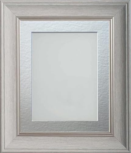 Frame Company Drummond Pale Grey Photo Frame, Silver Mount, 8x6 for 6x4 inch, fitted with perspex