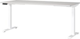Germania Desk 7909-642, in light grey/white, el. height-adjustable, 180 x 120 x 80 cm (WxHxD)