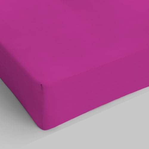 Sogni e Capricci Max Color Fitted Sheet with 25cm Corner, Fuchsia, maxy double