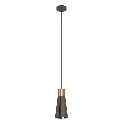 Eglo LED Pendant Lighting Losalomas, Elegant Ceiling Light Fitting Made of Metal in Mocha Colour and Brass, Hanging lamp for Dining and Living Room, Warm White, GU10 Socket