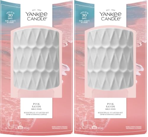 Yankee Candle Scent Plug Starter Kit - Pink Sands - Includes Plug-in Base and Refill - Flameless Home Fragrance (Pack of 2)