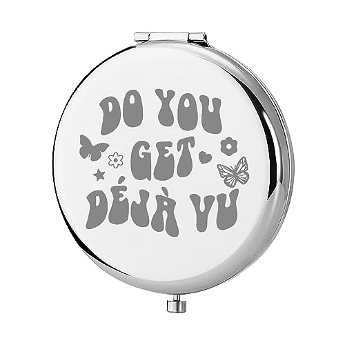 KEYCHIN Music Album Pocket Mirror Singer Fans Gifts Do You Get Deja Vu Music Song Lyrics Compact Makeup Mirror for Women Girls Teenagers (Deja Vu -S)