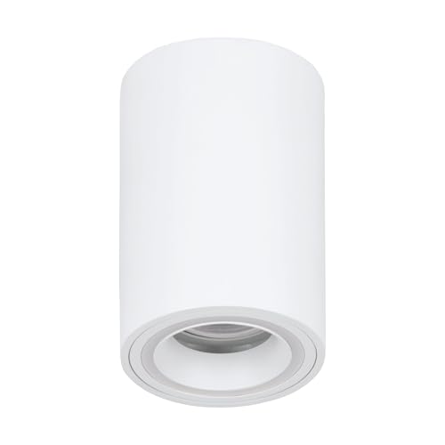 Eglo Connect.z Smart Home LED Ceiling Light Carosso-Z, ZigBee, app and Alexa Voice Control, Warm White-Cold White, RGB, dimmable Spotlight, White Metal, Ø 8 cm