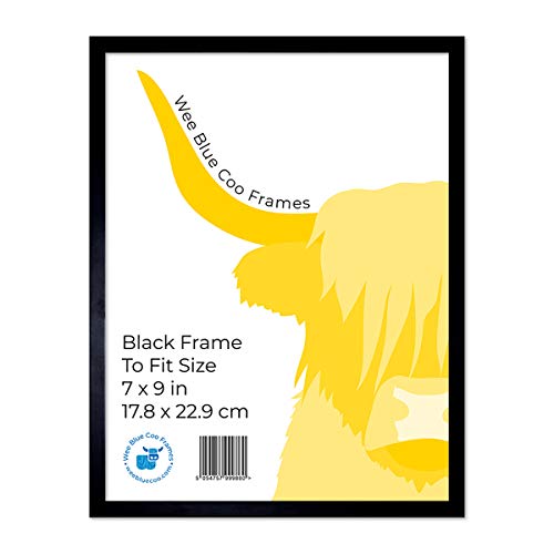 9x7 Black Wooden Picture Frame 9 x 7 Inch (22.86 x 17.18cm) Picture Framing Glass Photo Frame