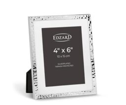 "EDZARD Silver Plated Photo Frame Fano 6""x4"" with Mount, Non-Tarnishing"