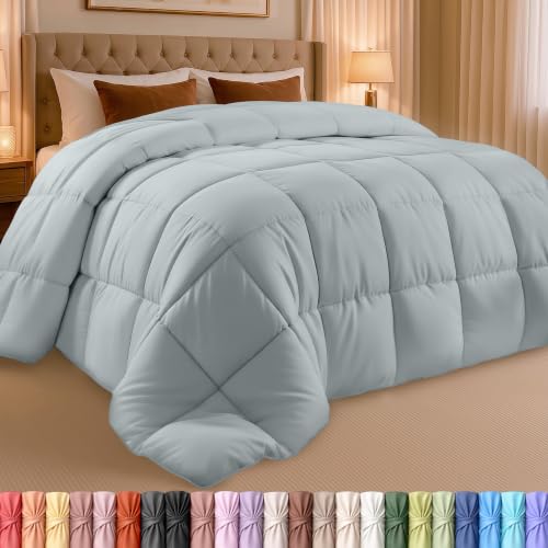 Utopia Bedding Comforter Duvet Insert - Quilted Comforter with Corner Tabs - Box Stitched Down Alternative Comforter (King, Light Grey)