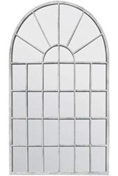 MirrorOutlet Large Off White Rustic Arch Garden Wall Mirror 2Ft7 X 1Ft8 (79cm X 51cm), 79 x 51, Beige