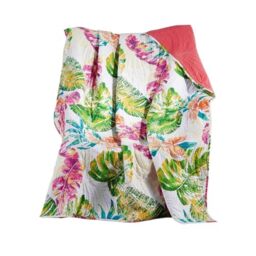Greenland Home Tropics Throw Blanket, 50 x 60-inch, Coral