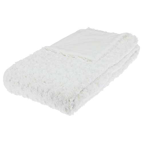 Atmosphera Faux Fur Blanket 120 x 160 cm Off-White