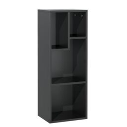 VECELO 3-Tier Bookcase, 4 Cube Bookshelf with Height Difference Shelves, Storage Shelving Unit for Living Room, Home Office, Bedroom, 30×24×80cm