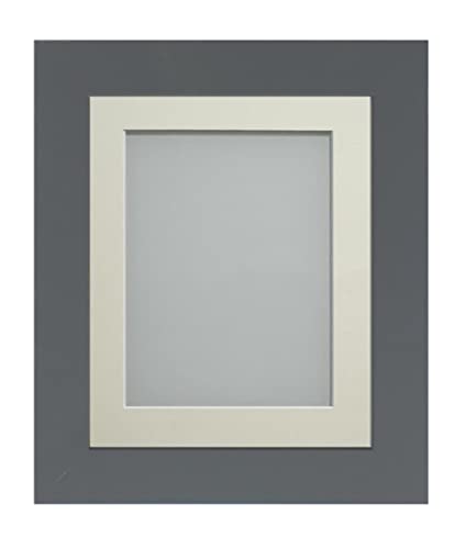 Frame Company Watson Grey Picture Photo Frame fitted with Perspex, 8x8 inch with Ivory Mount for image size 5x5 inch