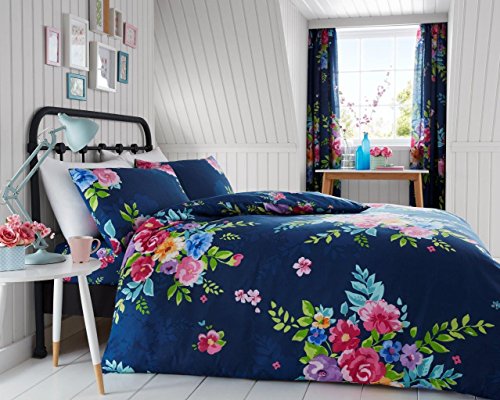 GC GAVENO CAVAILIA Luxurious Alice Bed Set with Duvet Cover and Pillow Cases, Polyester-Cotton, [ Navy-King ], Polycotton