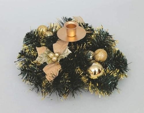 Euronatale L.Stars+Gold Balls Candle Holder 20 cm, As Per Picture, One Size