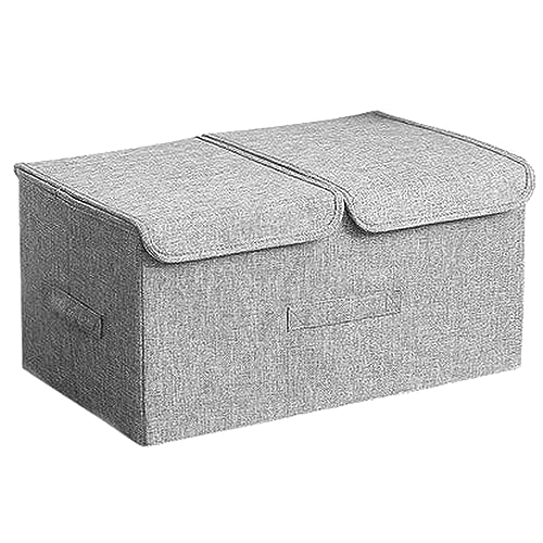 JOYBOS Large Foldable Fabric Clothes Storage Box with Lid Grey