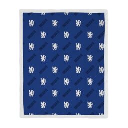 Chelsea FC Officially Licensed Fleece Sherpa Throw Blanket - Super Soft, Football Geometric Design - Warm Super Soft Feel Blue Throw - Perfect for Home, Bedroom, Sleepovers & Camping