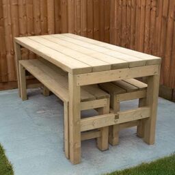 Forest Garden Wooden Garden Dining Table and Benches Set 5'11 x 2'6 (1.8m x 0.76m)