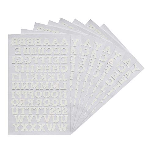"Magfok - Iron-on Letter Patches White 3/4"" Transfer 4 Sheets"
