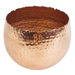 Leaf Large Curved Edge Hammered Metal Planter