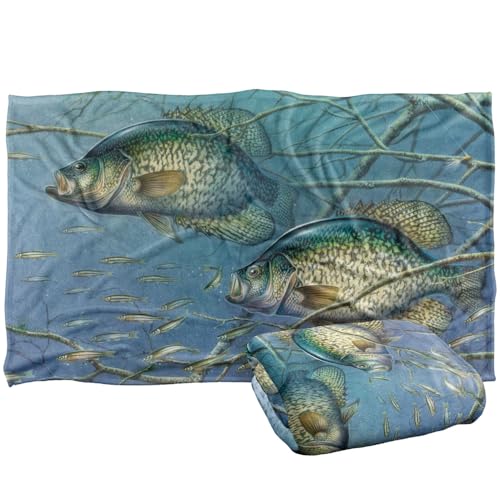 Jq Licensing Tangled Crappie Fishing Silky Touch Super Soft Throw Blanket 91 x 147 Cm