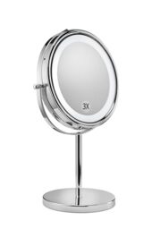 Croydex LED Makeup Mirror with 3x Magnification and Rotating Face
