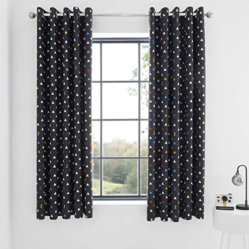 Catherine Lansfield Kids Sleep Black Out 66x72 Inch Eyelet Curtain Pair Multi