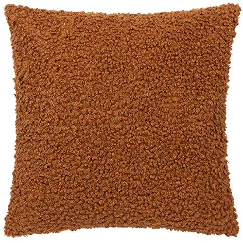 Yard Cabu Feather Filled Cushion – Scandi Minimalist Chunky Boucle Textured Decorative Pillow (Ginger - 45x45cm)