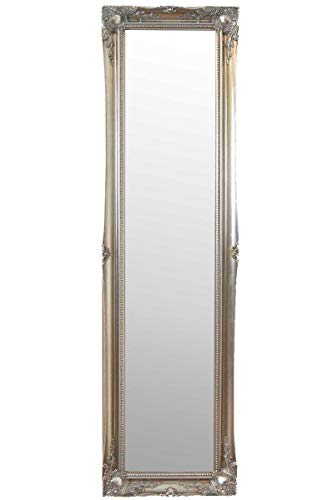 Mirror Large Silver Antique Style Ornate Dress Cheval 5Ft6 X 1Ft6 167cm X 45cm, Wood,829348760-CH