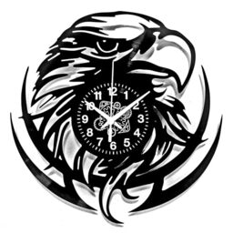Instant Karma Clocks - Eagle Wall Clock – Silent Non-Ticking Quartz – Wall Decoration for Office, Man Cave, Studio, Rustic Decor, Motivational Gift