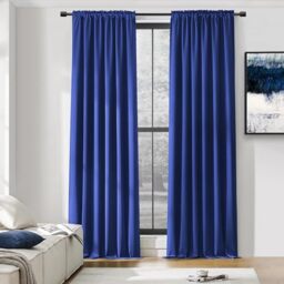 "DONREN ROYAL BLUE Blackout Curtains for Bedroom Thermal Insulated Solid Color Drape Drape Drapes 2 Shawls 52"" W x 96"" L"