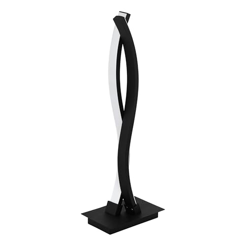 Eglo LED Table lamp Lasana 3, 2 Flame Table lamp, Bedside lamp Made of Steel, Aluminium and Plastic, Living Room lamp in Black, White, lamp with Switch, Warm White