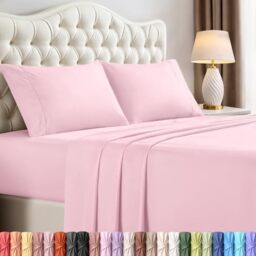 Utopia Bedding Queen Bed Sheets Set - 4 Piece Bedding - Brushed Microfiber - Shrinkage and Fade Resistant - Easy Care (Queen, Pink)